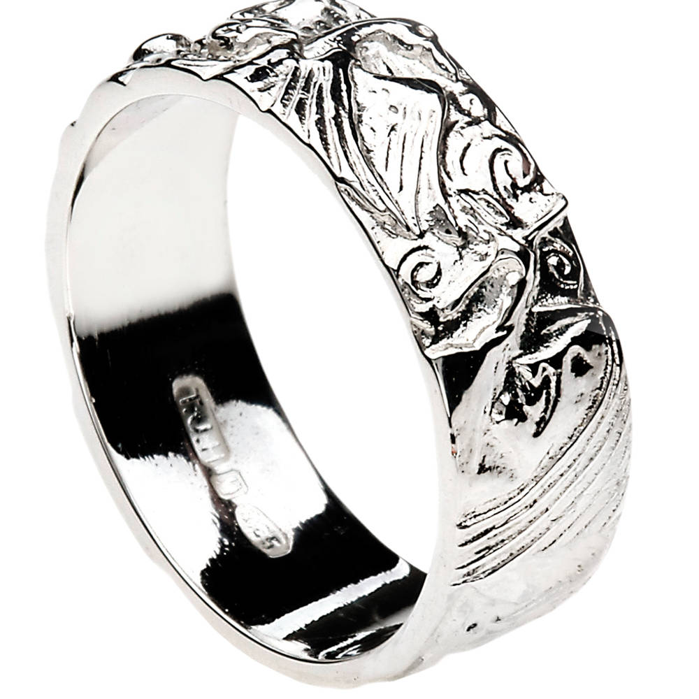 Silver Children Of Lir Story Ring Boxed