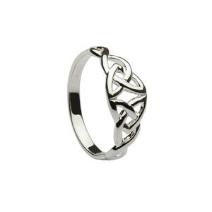 Silver classic mirrored celtic knot ring