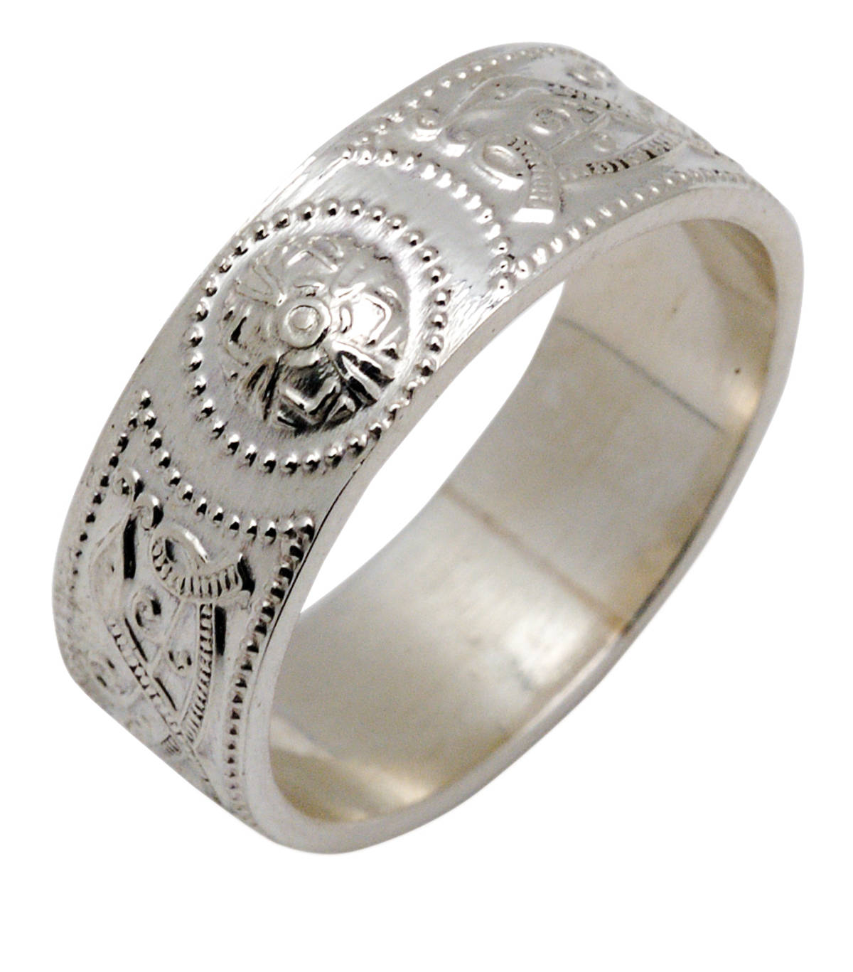 Silver Arda 7.00mm Wide Gents Celtic Shield Band