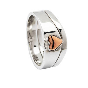 Silver Interlocking Claddagh Ring 
