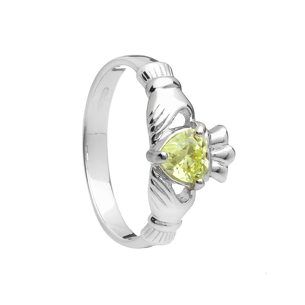Silver Classic Birthstone Clad Ring