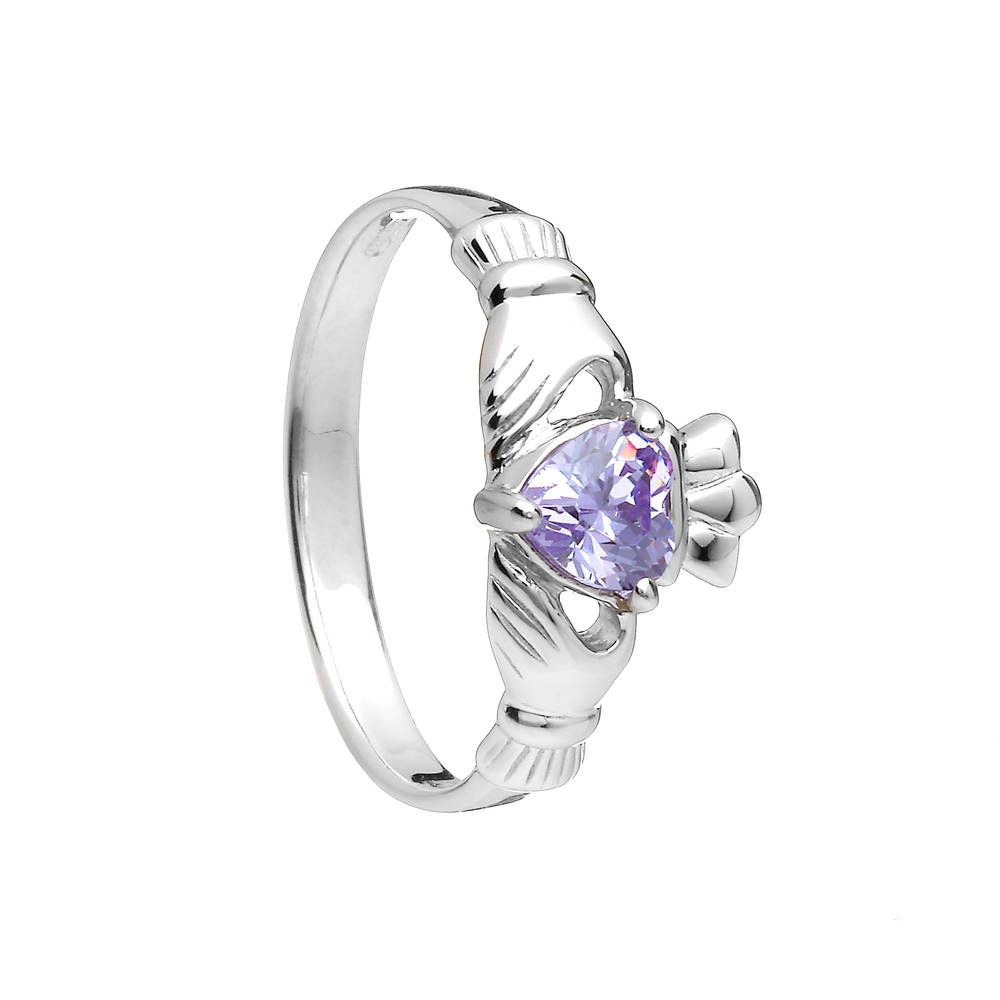 Silver Classic Birthstone Clad Ring