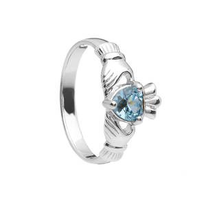 Silver Classic Birthstone Clad Ring
