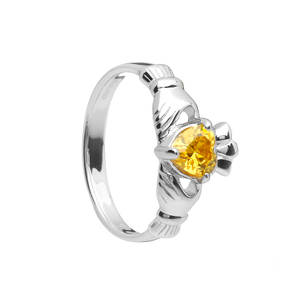 Silver Classic Birthstone Clad Ring