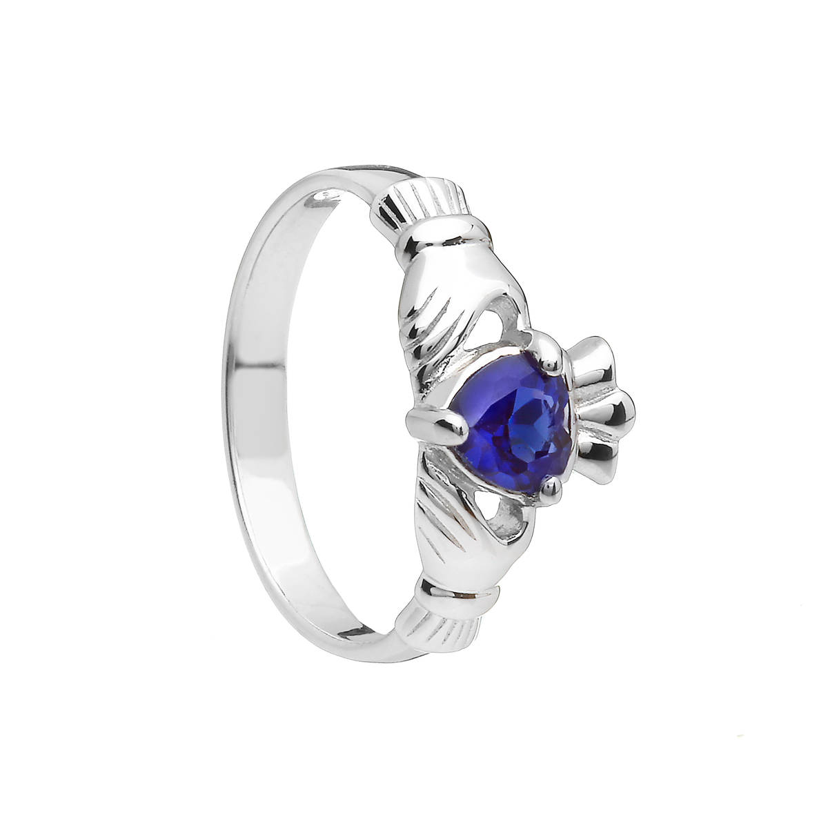 Sterling Silver Classic September Birthstone Claddagh Ring