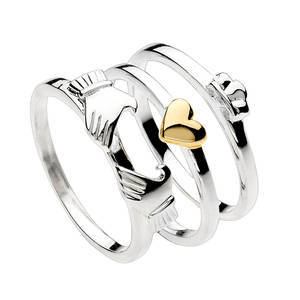 Silver 3 part Claddagh Ring