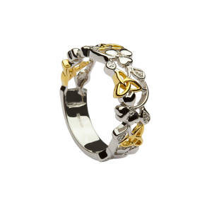 Silver GP shamrock/trinity diamond ring