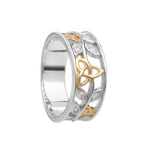 Silver/gp Trinity Cz Band