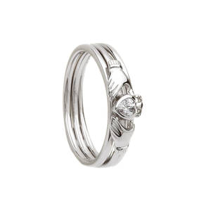 Silver Three Part Claddagh Ring