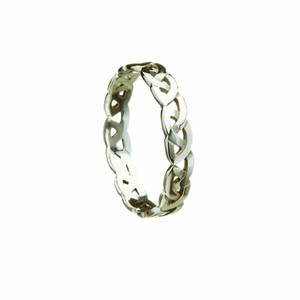 1o ct white gold ladies narrow woven band to P size