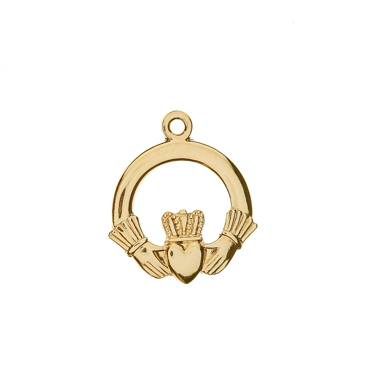 10 carat yellow gold Claddagh charm(no chain)This loose charm is available also in white gold and in rose gold.You can state your preference in the comment box at checkout.