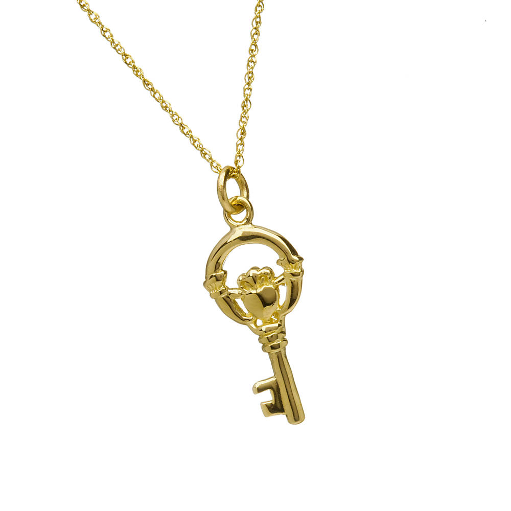 10ct Y/gold Claddagh Keys Of Ireland Charm Pendant