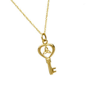  gold key pendant trinity knot