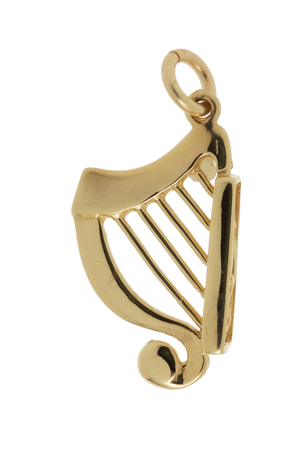 10 carat yellow gold heavy weight Irish Harp charm&nbsp;(no chain)