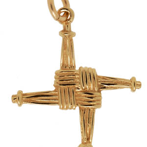 Gold Saint Bridget Cross Charm
