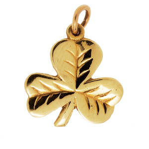 10 carat yellow gold shamrock charm 