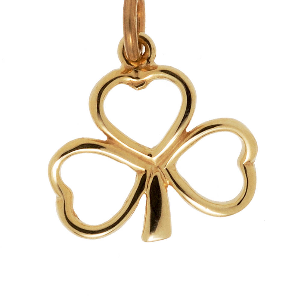 10 carat yellow gold open shamrock charm(no chain)12mmX14mm