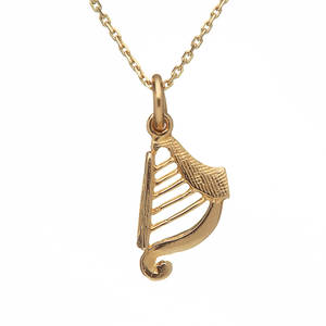 10 carat yellow gold Irish Harp charm (no chain)