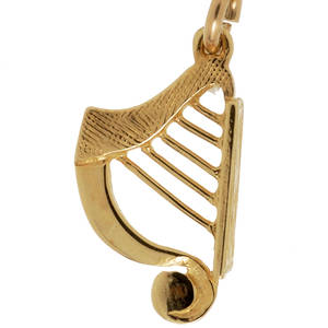 10 ct yellow gold harp charm
