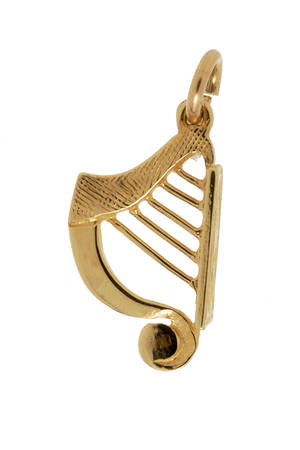 10 ct yellow gold harp charm