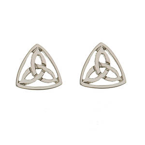 10 carat white gold trinity knot stud earrings