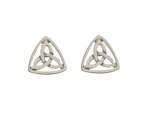 10 carat white gold trinity knot stud earrings