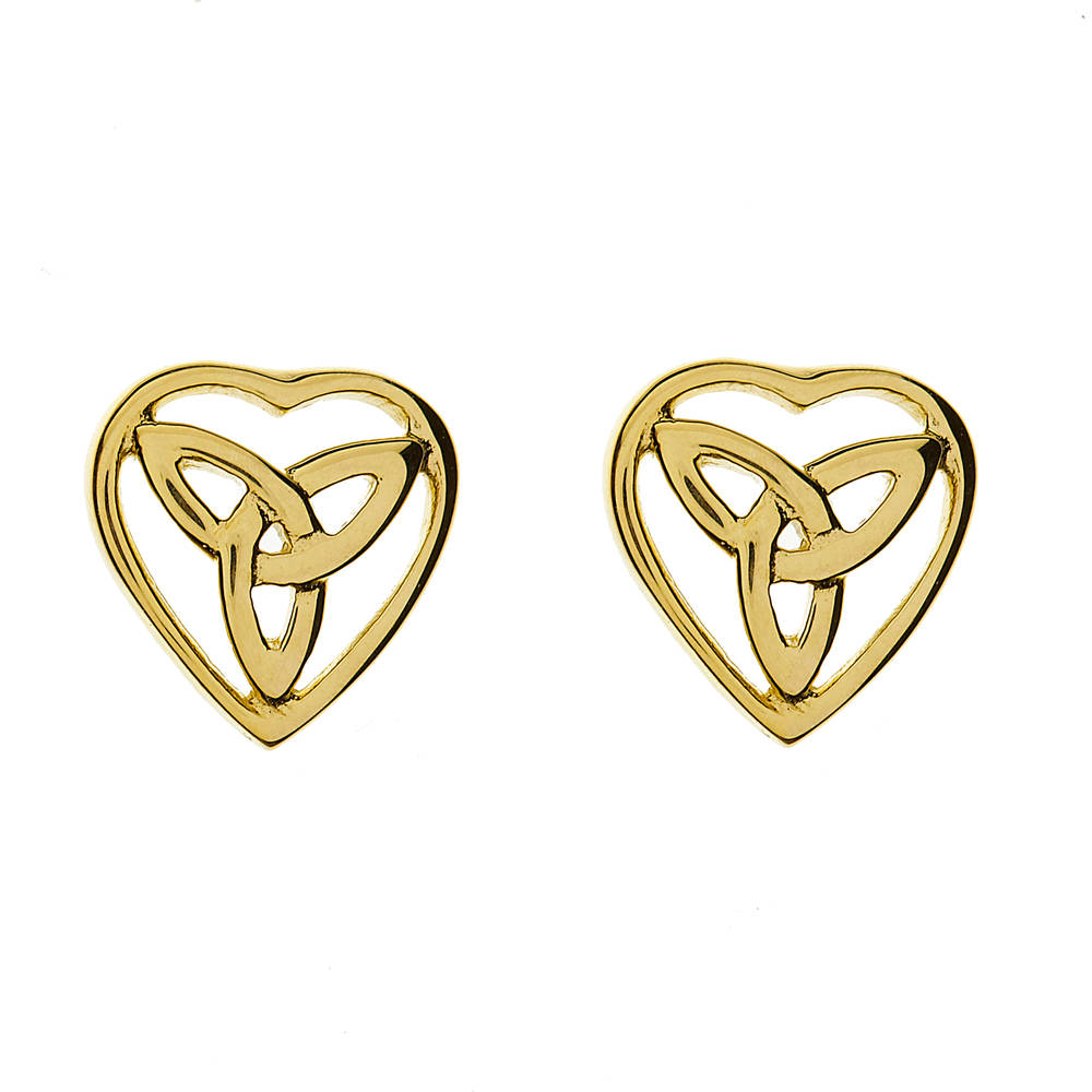 a delightful pair of 10 carat yellow gold trinity knot stud earrings,a' must-have'