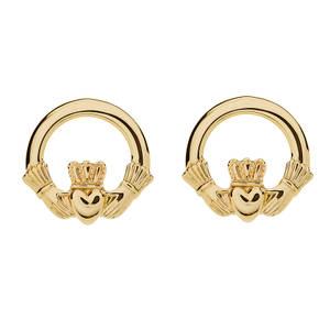 10 carat yellow classic claddagh  earrings