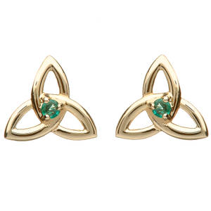 10ct Yellow  Knot Emerald Earrings