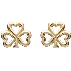 10 carat Gold Open Shamrock Earrings