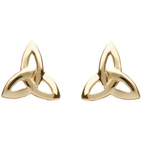 10 carat yellow gold trinity knot earrings