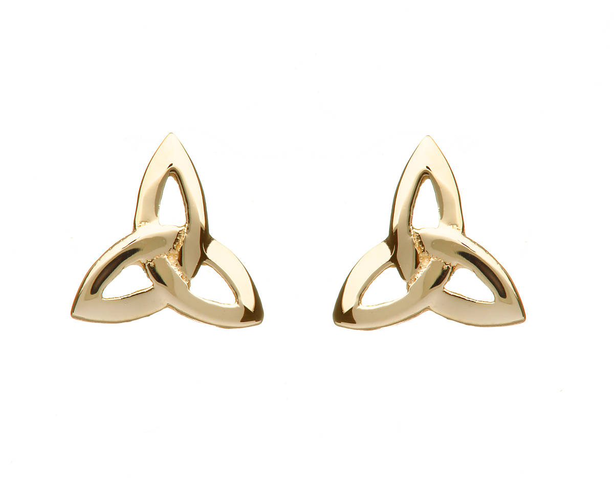 10 carat yellow gold trinity knot stud earrings 10mmX10mm