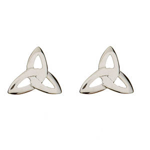 10 carat white gold trinity knot earrings