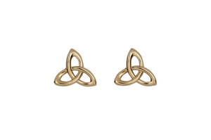 10 carat yellow gold trinity knot earrings