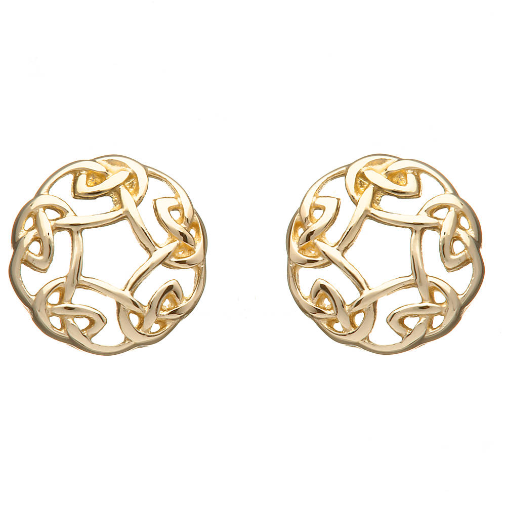 10 carat gold Celtic Circle stud earrings