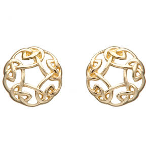 10 carat gold Celtic circle stud earrings