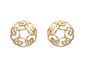 10 carat gold Celtic circle stud earrings