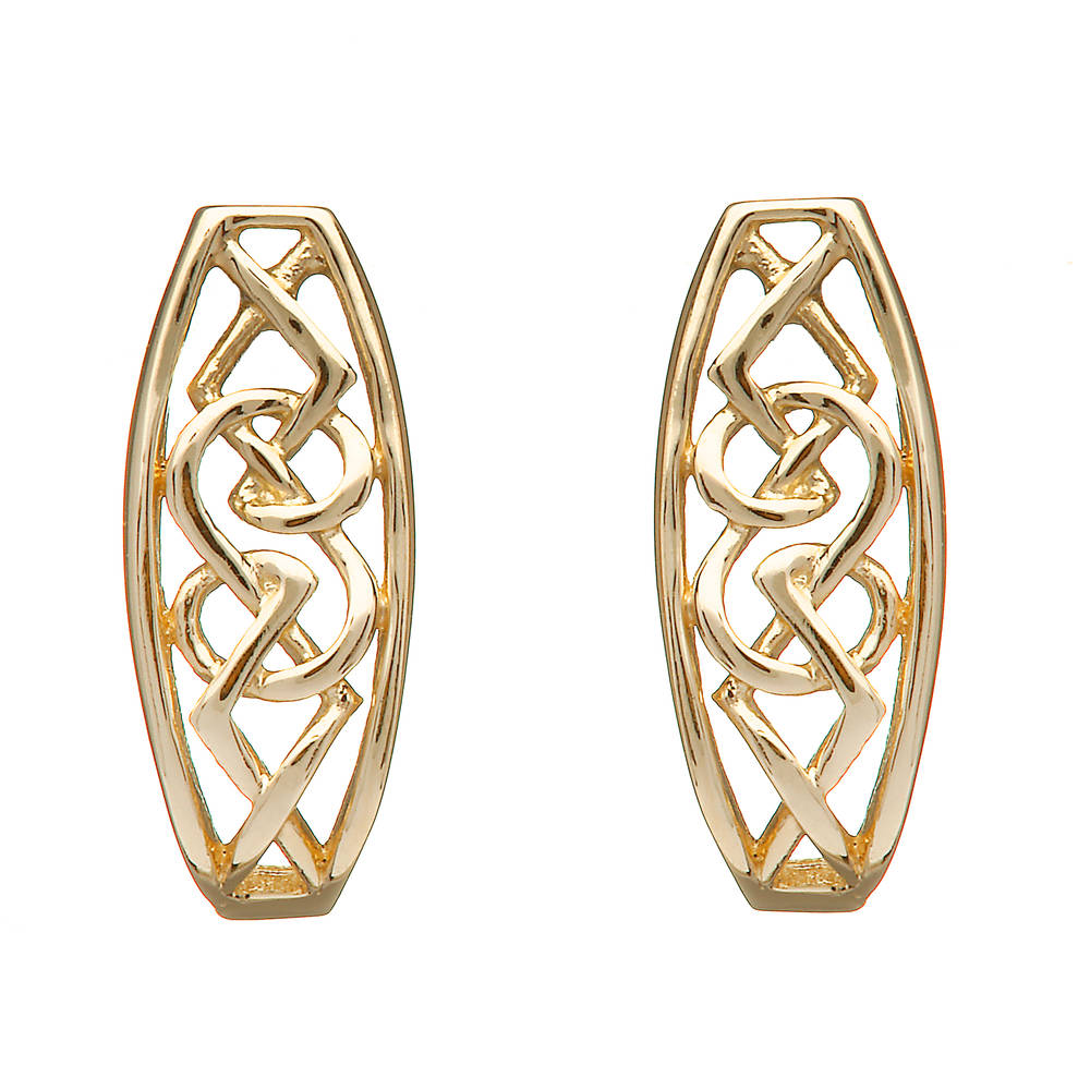 10 carat Yellow Gold Celtic Design Earrings