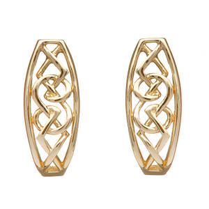  Yellow Gold Celtic Design Earrings