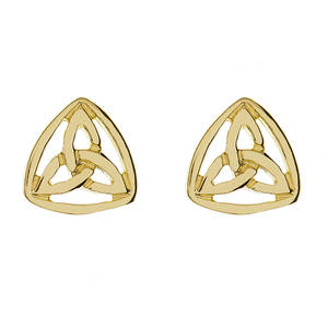 10 carat yellow gold celtic trinity knot stud earrings