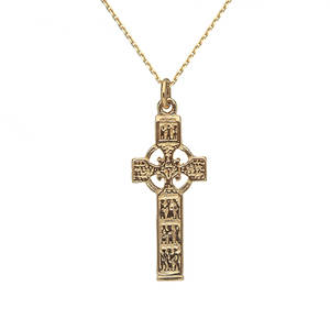 10 carat yellow gold  celtic cross pendant,double sided.