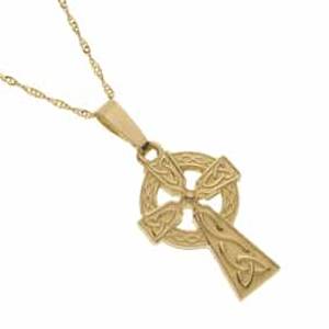 10 carat yellow gold double side Celtic cross