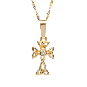 10ct Gold Diamond-Set Celtic Cross