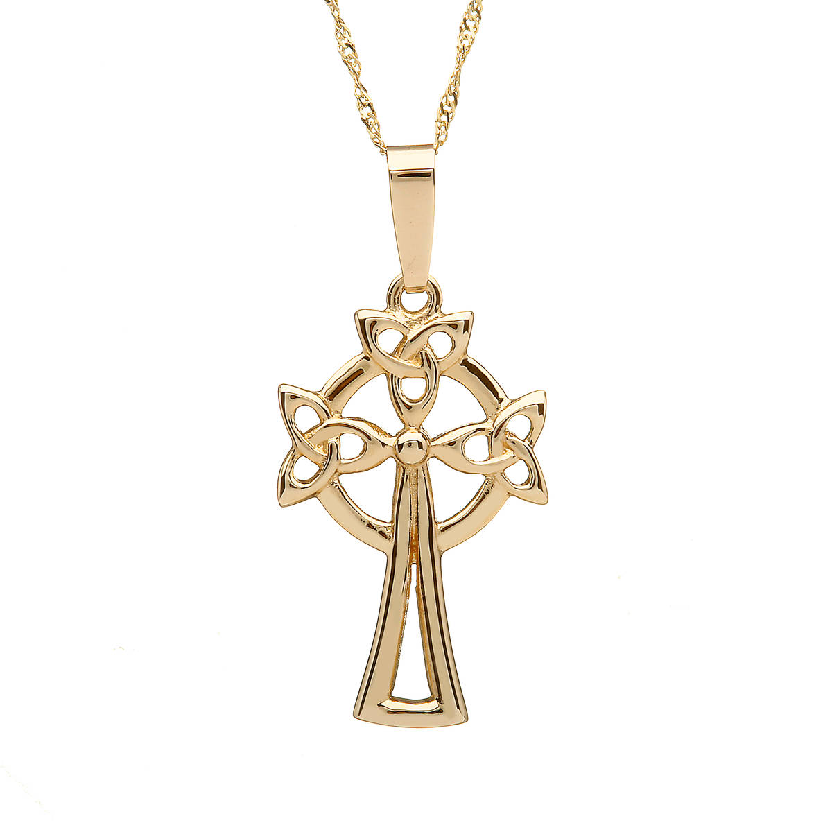 10 carat yellow gold small Celtic cross pendant