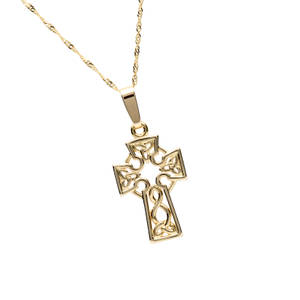 Gold Medium Open Celtic Cross 