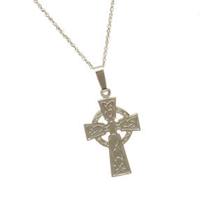 10 carat white gold celtic cross pendant.