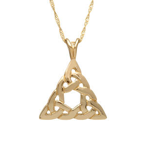 10ct Gold Celtic Triangle Pendant