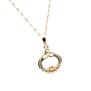 10 carat Claddagh and knot pendant
