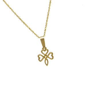 10 carat gold open shamrock knotwork pendant