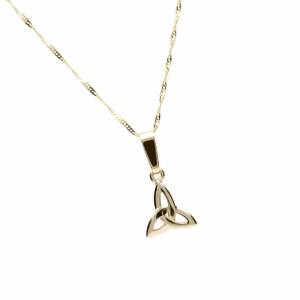 10 carat yellow gold classic trinity knot pendant on 18\" chain.